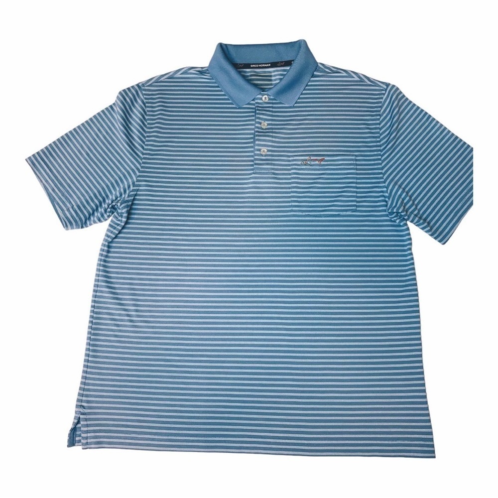 Greg Norman Stripe Golf Shirt - Sz M